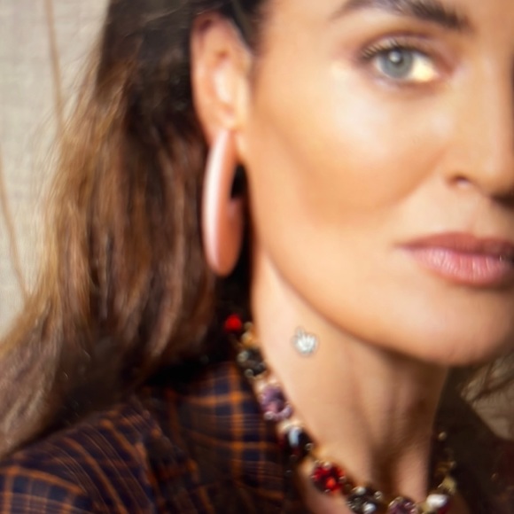 Diana Broussard Minimalist Hoop statement Earring - Picture 1 of 4